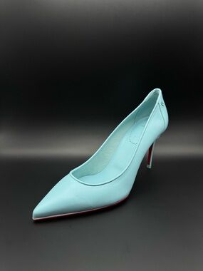 Christian Louboutin Sporty Kate 100 Ice Blue Nappa Leather Pump EU 37